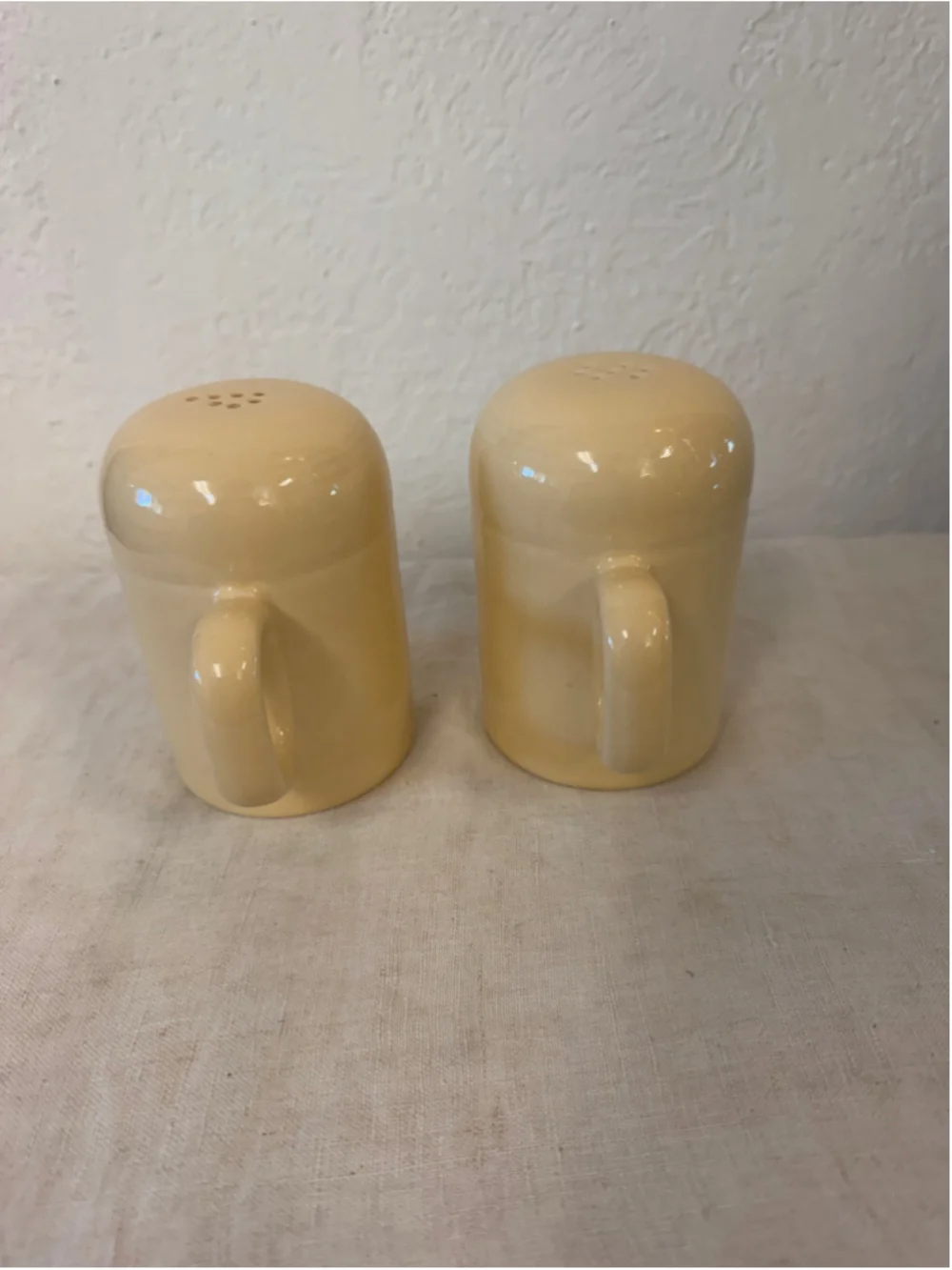 Fiesta Fiestaware Salt and Pepper Shakers Stovetop Rangetop Yellow Retired
